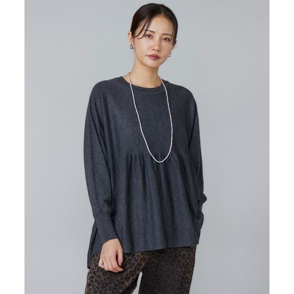 ルスーク（Le Souk）/《大きいサイズ》ヘムギャザーニットプルオーバー