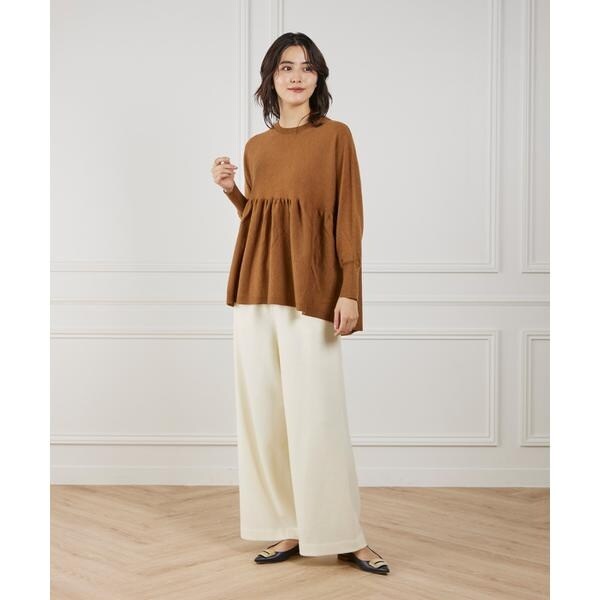 ルスーク（Le Souk）/《大きいサイズ》ヘムギャザーニットプルオーバー