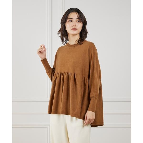 ルスーク（Le Souk）/《大きいサイズ》ヘムギャザーニットプルオーバー