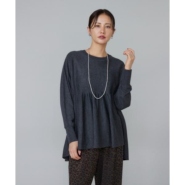 ルスーク（Le Souk）/《大きいサイズ》ヘムギャザーニットプルオーバー