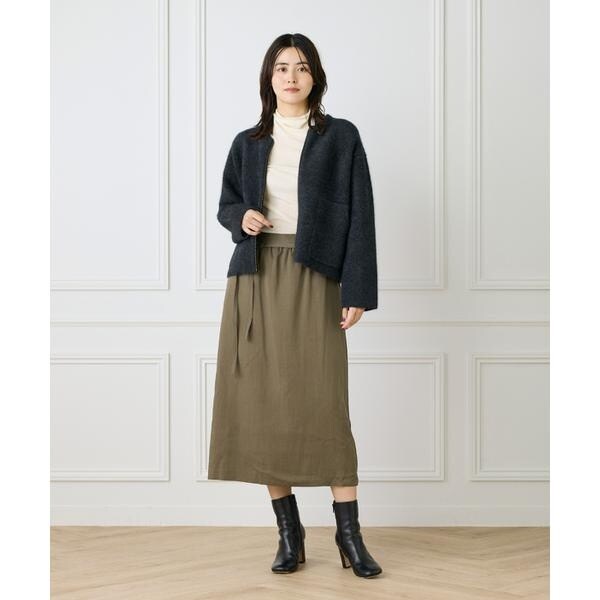 ルスーク（Le Souk）/《大きいサイズ》細タイベルト付きAラインスカート