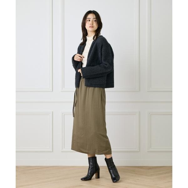 ルスーク（Le Souk）/《大きいサイズ》細タイベルト付きAラインスカート