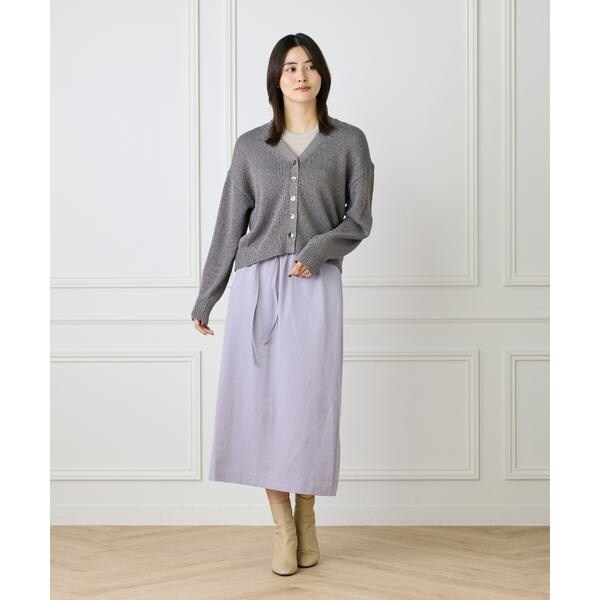 ルスーク（Le Souk）/《大きいサイズ》細タイベルト付きAラインスカート