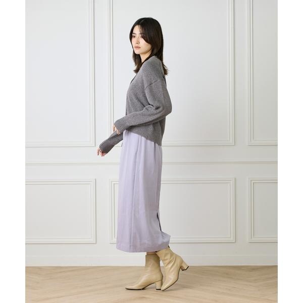 ルスーク（Le Souk）/《大きいサイズ》細タイベルト付きAラインスカート