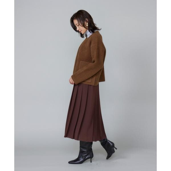 ルスーク（Le Souk）/《大きいサイズ》ラクーン接結編みニットブルゾン