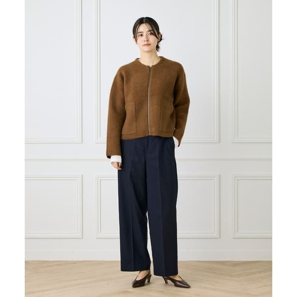 ルスーク（Le Souk）/《大きいサイズ》ラクーン接結編みニットブルゾン