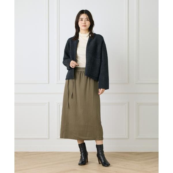 ルスーク（Le Souk）/《大きいサイズ》ラクーン接結編みニットブルゾン