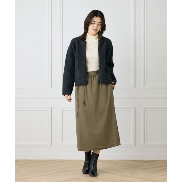 ルスーク（Le Souk）/《大きいサイズ》ラクーン接結編みニットブルゾン