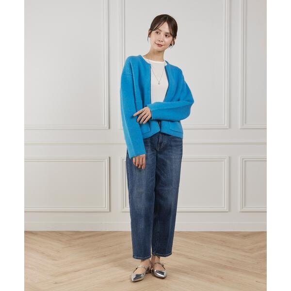 ルスーク（Le Souk）/《大きいサイズ》ラクーン接結編みニットブルゾン