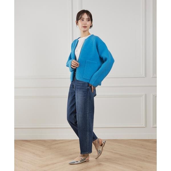 ルスーク（Le Souk）/《大きいサイズ》ラクーン接結編みニットブルゾン