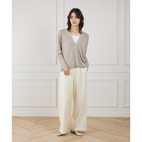 ルスーク（Le Souk）/《大きいサイズ》Vネックニットプルオーバー