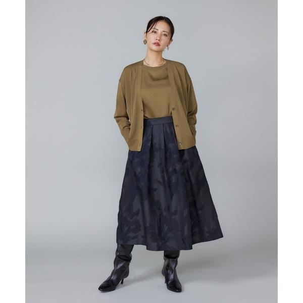 ルスーク（Le Souk）/《大きいサイズ》シルキーライクVネックニットカーディガン