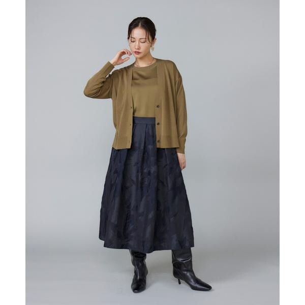 ルスーク（Le Souk）/《大きいサイズ》シルキーライクVネックニットカーディガン