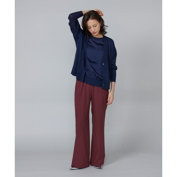 ルスーク（Le Souk）/《大きいサイズ》シルキーライクVネックニットカーディガン