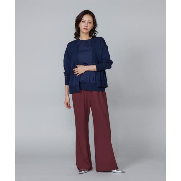 ルスーク（Le Souk）/《大きいサイズ》シルキーライクVネックニットカーディガン