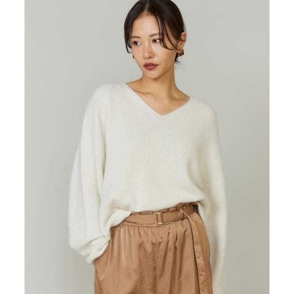 ルスーク（Le Souk）/《大きいサイズ》スパンコールVネックニットプルオーバー