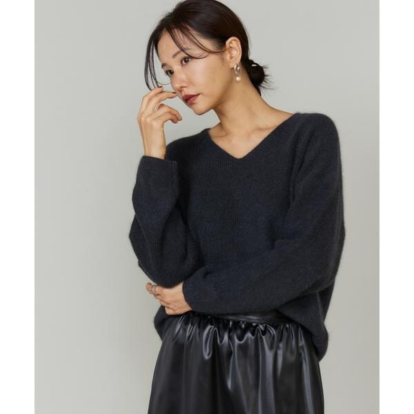 ルスーク（Le Souk）/《大きいサイズ》スパンコールVネックニットプルオーバー