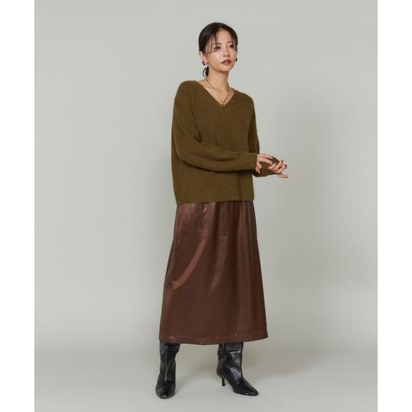 ルスーク（Le Souk）/《大きいサイズ》スパンコールVネックニットプルオーバー