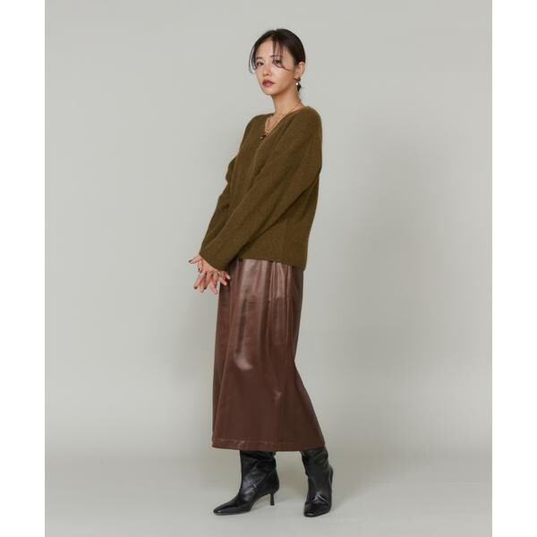 ルスーク（Le Souk）/《大きいサイズ》スパンコールVネックニットプルオーバー