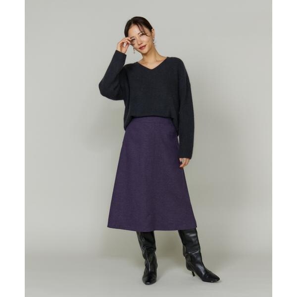 ルスーク（Le Souk）/《大きいサイズ》スパンコールVネックニットプルオーバー