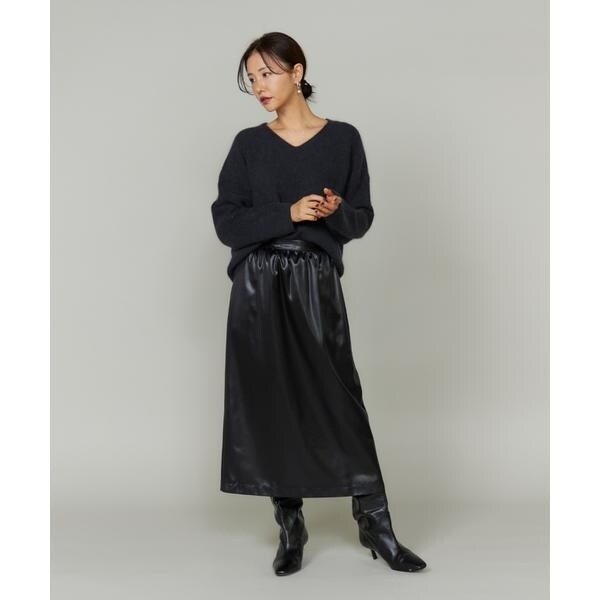 ルスーク（Le Souk）/《大きいサイズ》スパンコールVネックニットプルオーバー