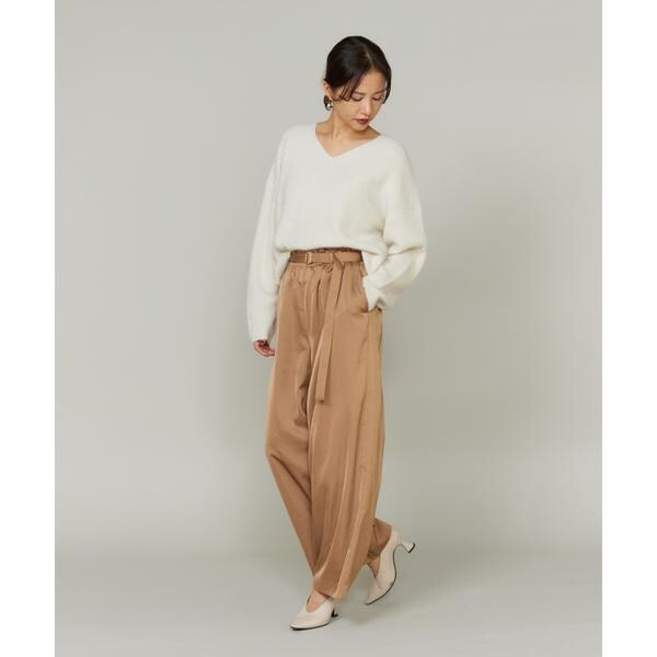 ルスーク（Le Souk）/《大きいサイズ》スパンコールVネックニットプルオーバー