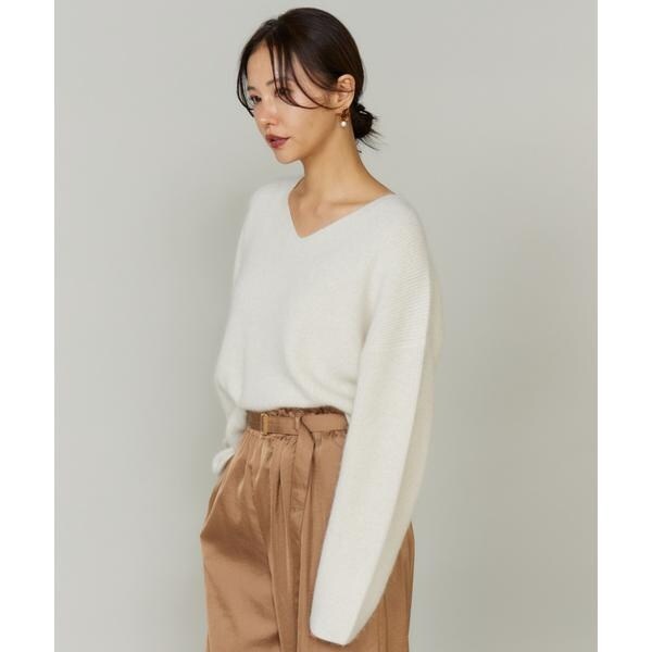 ルスーク（Le Souk）/《大きいサイズ》スパンコールVネックニットプルオーバー