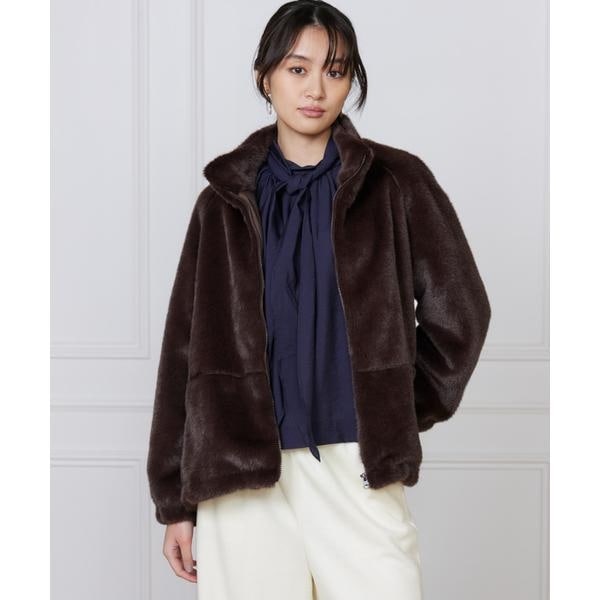 ルスーク（Le Souk）/《大きいサイズ》フェイクファースタンドブルゾン