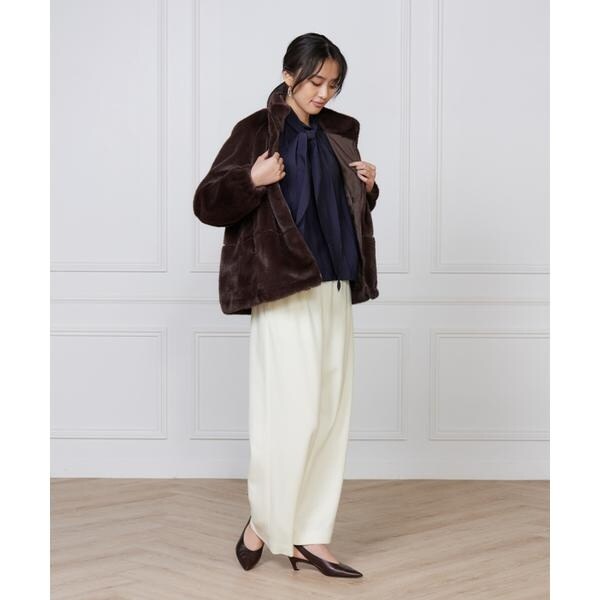 ルスーク（Le Souk）/《大きいサイズ》フェイクファースタンドブルゾン