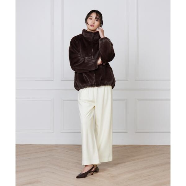 ルスーク（Le Souk）/《大きいサイズ》フェイクファースタンドブルゾン