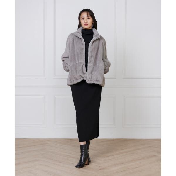 ルスーク（Le Souk）/《大きいサイズ》フェイクファースタンドブルゾン