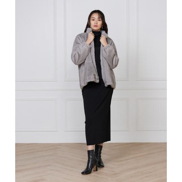 ルスーク（Le Souk）/《大きいサイズ》フェイクファースタンドブルゾン