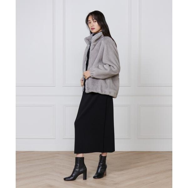 ルスーク（Le Souk）/《大きいサイズ》フェイクファースタンドブルゾン