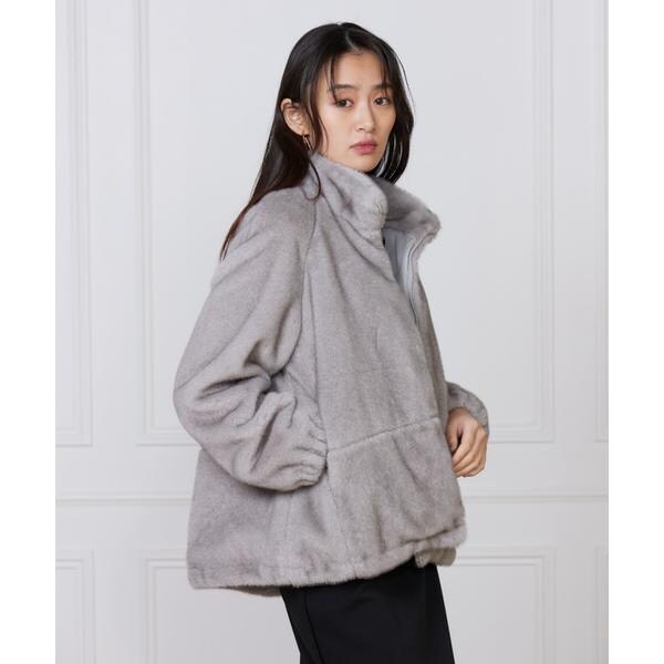 ルスーク（Le Souk）/《大きいサイズ》フェイクファースタンドブルゾン