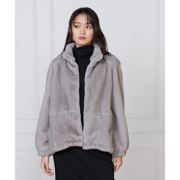 ルスーク（Le Souk）/《大きいサイズ》フェイクファースタンドブルゾン