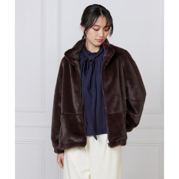 ルスーク（Le Souk）/《大きいサイズ》フェイクファースタンドブルゾン