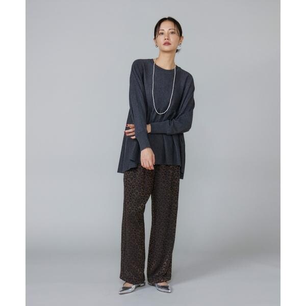 ルスーク（Le Souk）/《大きいサイズ》レオパードジャカードイージーパンツ