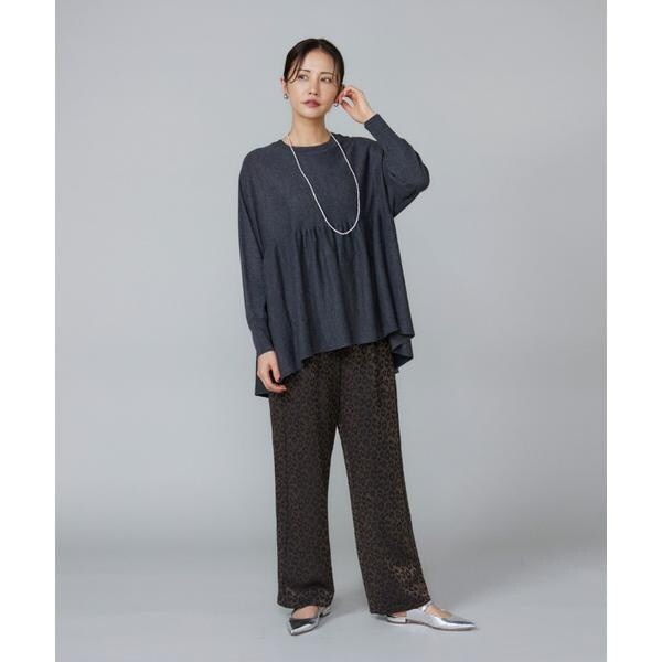 ルスーク（Le Souk）/《大きいサイズ》レオパードジャカードイージーパンツ