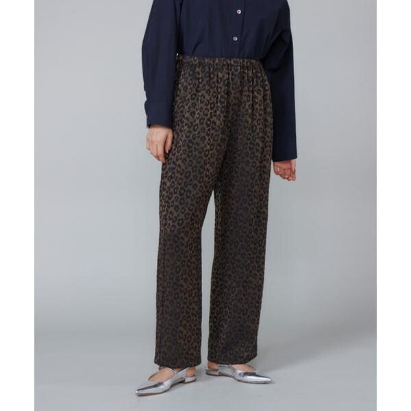 ルスーク（Le Souk）/《大きいサイズ》レオパードジャカードイージーパンツ