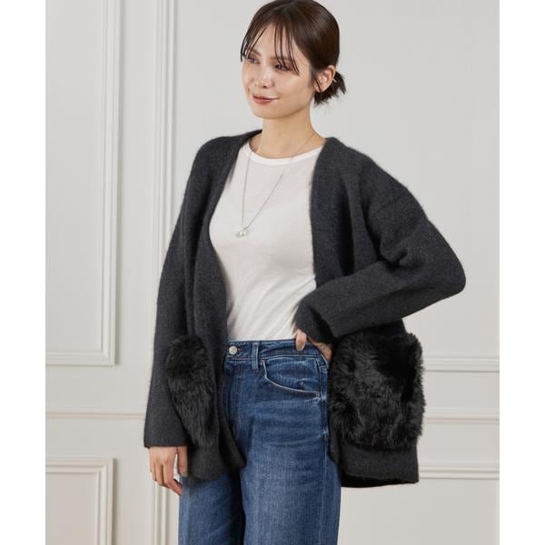 ルスーク（Le Souk）/《45th限定企画》ラクーン接結編みニットジャケット