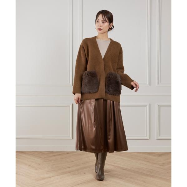 ルスーク（Le Souk）/《45th限定企画》ラクーン接結編みニットジャケット