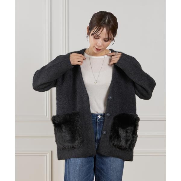 ルスーク（Le Souk）/《45th限定企画》ラクーン接結編みニットジャケット