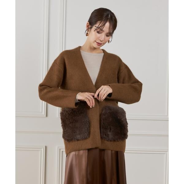 ルスーク（Le Souk）/《45th限定企画》ラクーン接結編みニットジャケット