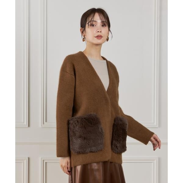 ルスーク（Le Souk）/《45th限定企画》ラクーン接結編みニットジャケット