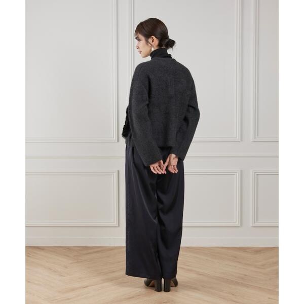 ルスーク（Le Souk）/《45th限定企画》フェイクファーポケット ラクーン ニットブルゾン