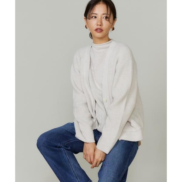 ルスーク（Le Souk）/《大きいサイズ》アルパカブレンドＶネックカーディガン