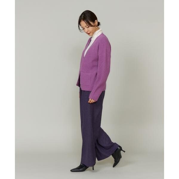 ルスーク（Le Souk）/《大きいサイズ》アルパカブレンドＶネックカーディガン