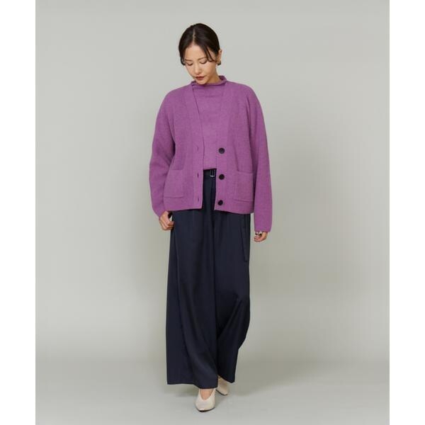 ルスーク（Le Souk）/《大きいサイズ》アルパカブレンドＶネックカーディガン