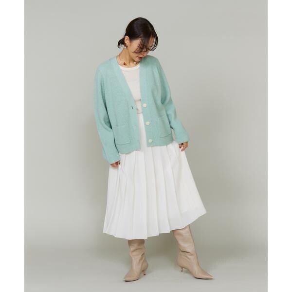 ルスーク（Le Souk）/《大きいサイズ》アルパカブレンドＶネックカーディガン