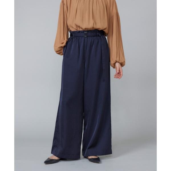 【NEW】ルスーク（Le Souk）/《大きいサイズ》サテンワイドパンツ